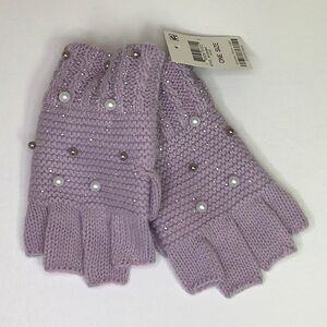 INC Lavender Shine Like the Night Pearl Fingerless Embellished Gloves OS